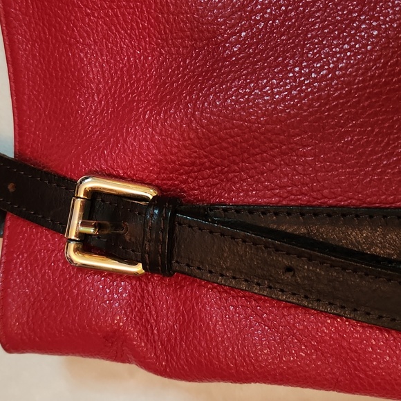 Valentina red pebbled leather with brown straps - Picture 4 of 16